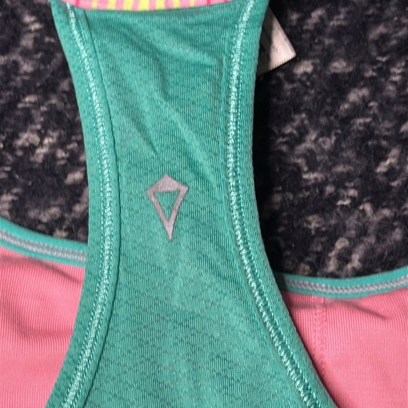 Ivivva by Lululemon 10/12 neon yellow, teal blue  and pink built in bra - Picture 15 of 16